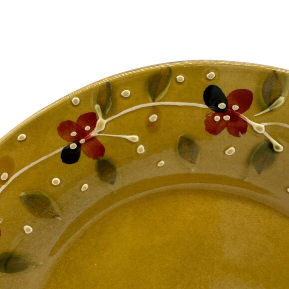 Le Petit Café Plate 8 inch Hand-Painted Yellow Floral Ceramic - Picture 2 of 4